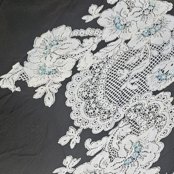 Dress Barn Vintage Lace/Fringe/Beaded Midi Skirt - Picture 5 of 6